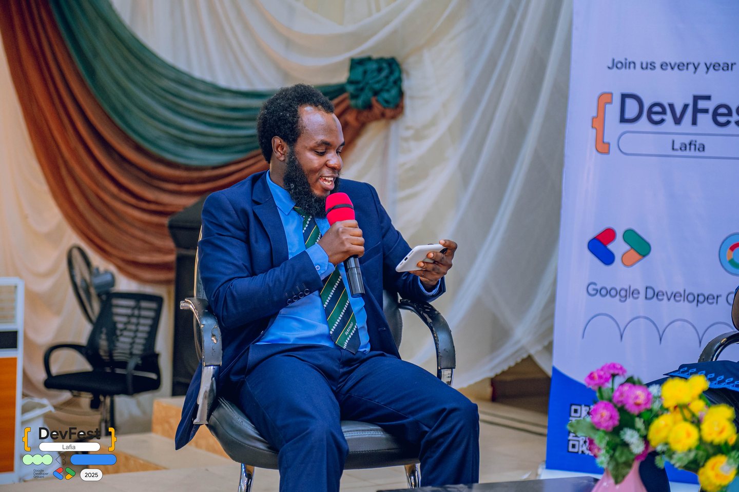 DevFest Keynote Speaker on Stage